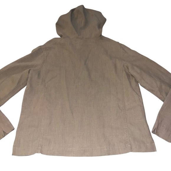 EUC Exofficio Women’s Linen Hooded Long Sleeve Travel Shirt Taupe Olive Small - Picture 5 of 10